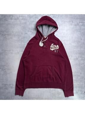 Y2K Aeropostale 00s Burgundy Hoodie Jacket